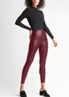 Faux Leather Shaping Legging w/ Side Zip