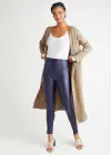 Faux Leather Shaping Legging w/ Side Zip