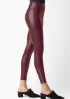 Faux Leather Shaping Legging w/ Side Zip(Zinfandel,L)