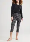 Talia Crop Capri Shaping Legging - 360Sculpt™ Cotton(Leopard Print Castlerock,XS)