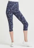 Talia Crop Capri Shaping Legging - 360Sculpt™ Cotton(Eclipse Blue Camo,XS)