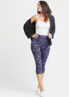 Talia Crop Capri Shaping Legging - 360Sculpt™ Cotton(Eclipse Blue Camo,XS)