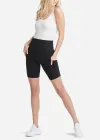 Mel Shaping Biker Short w/ Pockets - 360Sculpt™ Cotton(Black,XS)