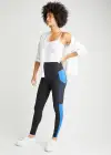 Rachel Shaping Legging w/ Mesh Pockets - 360Sculpt™ Cotton(Black/True Sapphire Stripe,XS)