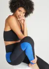 Rachel Shaping Legging w/ Mesh Pockets - 360Sculpt™ Cotton(Black/True Sapphire Stripe,XS)