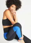 Rachel Shaping Legging w/ Mesh Pockets - 360Sculpt™ Cotton(Black/True Sapphire Stripe,XS)