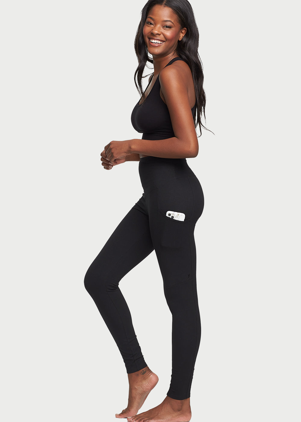 Rachel Shaping Legging w/ Pockets - 360Sculpt™ Cotton(Black,XS)