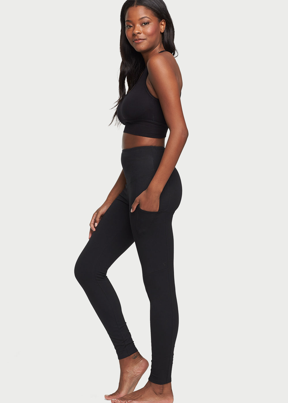 Rachel Shaping Legging w/ Pockets - 360Sculpt™ Cotton(Black,XS)