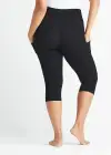 Talia Crop Shaping Legging w/ Pockets - 360Sculpt™ Cotton(Black,XS)