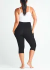Talia Crop Shaping Legging w/ Pockets - 360Sculpt™ Cotton(Black,XS)