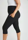 Talia Crop Shaping Legging w/ Pockets - 360Sculpt™ Cotton(Black,XS)