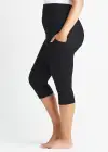 Talia Crop Shaping Legging w/ Pockets - 360Sculpt™ Cotton(Black,XS)