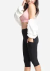 Talia Crop Shaping Legging w/ Pockets - 360Sculpt™ Cotton(Black,XS)