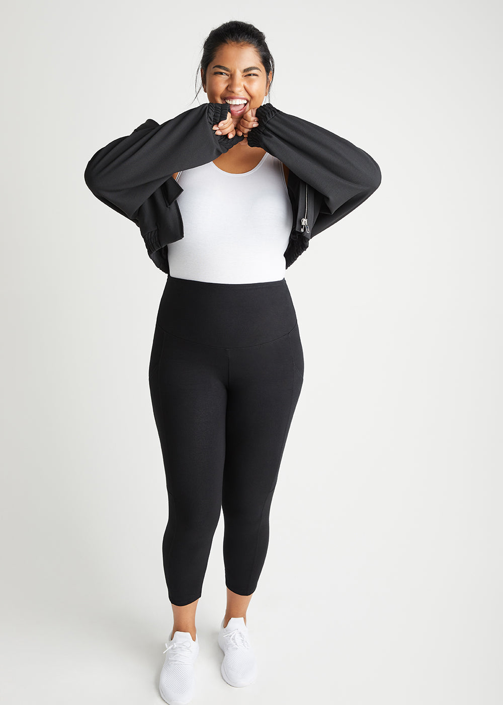Gloria 7/8 Shaping Legging w/ Pockets - 360Sculpt™ Cotton(Black,XS)