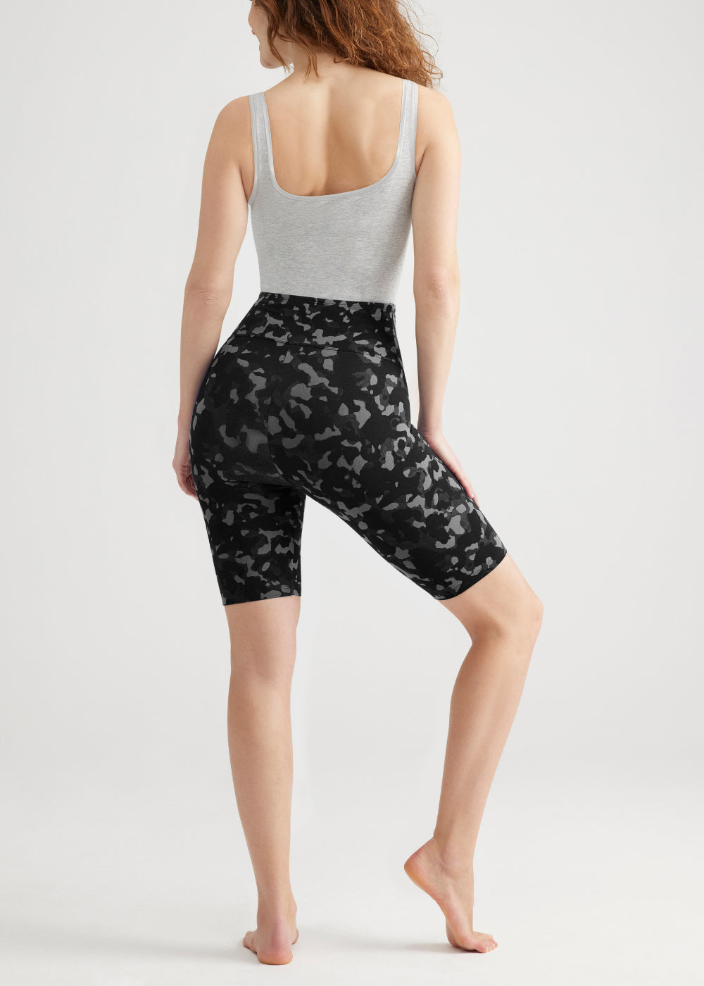 Mel Shaping Biker Short - 360Sculpt™ Cotton(Heather Charcoal Camo,XS)