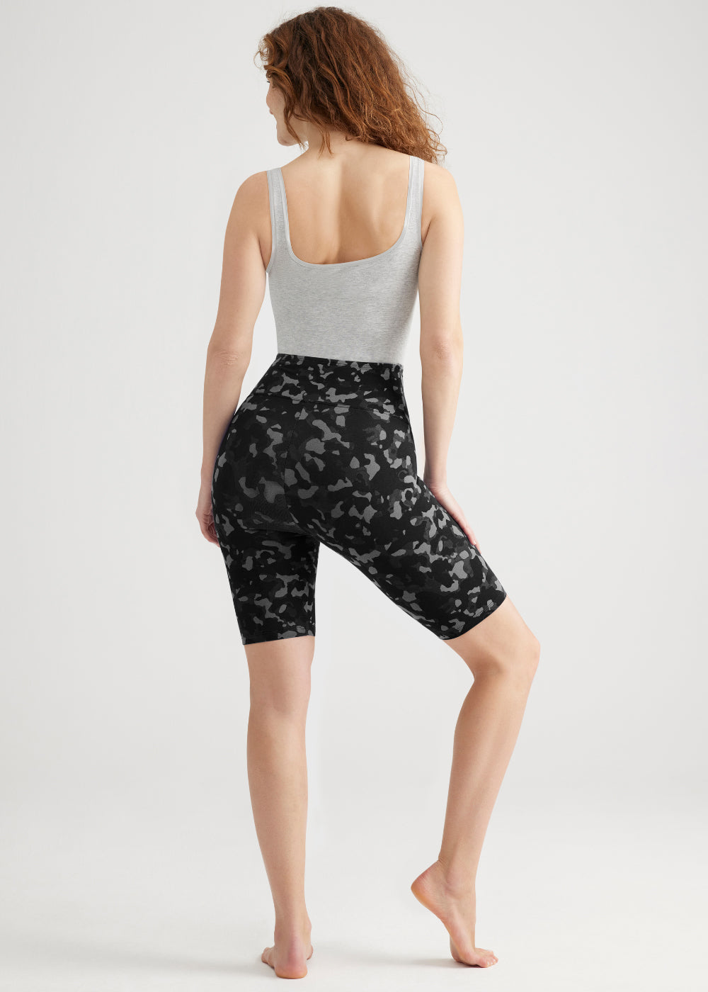 Mel Shaping Biker Short - 360Sculpt™ Cotton(Heather Charcoal Camo,XS)