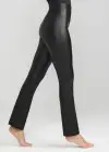 Faux Leather Shaping Bootcut Legging(Black,XS)