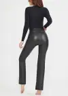 Faux Leather Shaping Bootcut Legging(Black,XS)