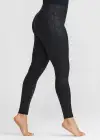 Stretch and Shine Faux Leather Shaping Legging(Black,XS)
