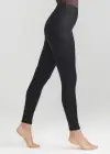 Stretch and Shine Faux Leather Shaping Legging(Black,XS)