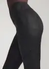Stretch and Shine Faux Leather Shaping Legging(Black,XS)