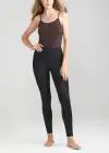 Stretch and Shine Faux Leather Shaping Legging(Black,XS)