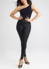 Stretch and Shine Faux Leather Shaping Legging(Black,XS)