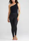 Stretch and Shine Faux Leather Shaping Legging(Black,XS)