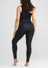 Stretch and Shine Faux Leather Shaping Legging(Black,XS)
