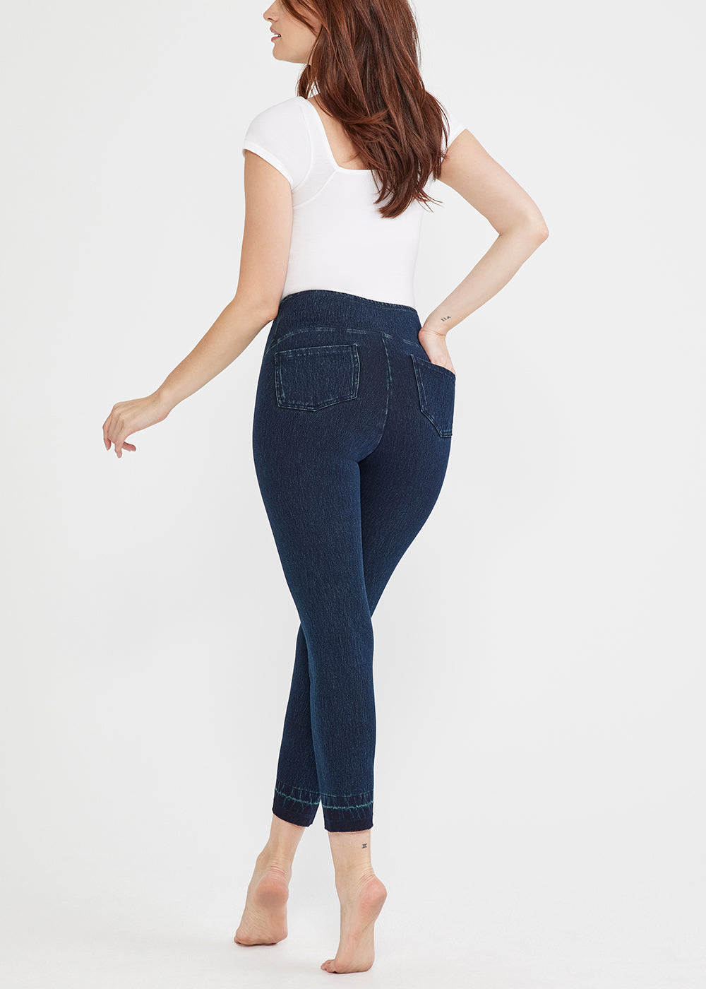 Remy Cropped Denim Shaping Legging w/ Released Hem(True Indigo,XS)