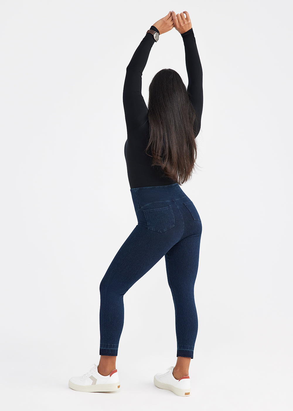 Remy Cropped Denim Shaping Legging w/ Released Hem(True Indigo,XS)