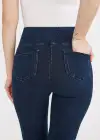 Remy Cropped Denim Shaping Legging w/ Released Hem(True Indigo,XS)