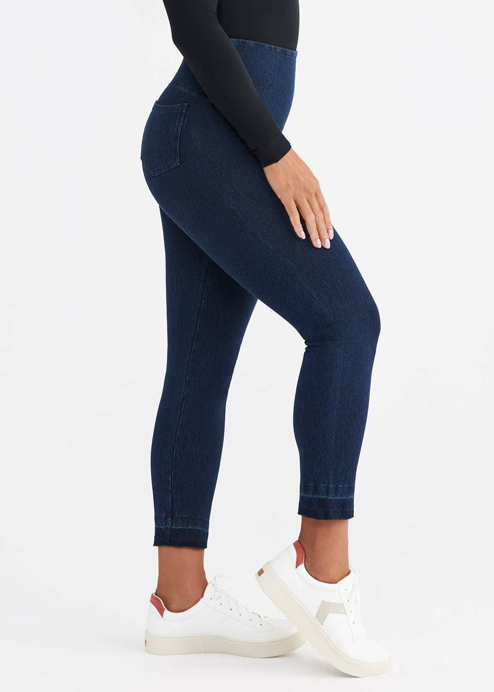 Remy Cropped Denim Shaping Legging w/ Released Hem(True Indigo,XS)