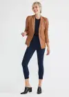 Remy Cropped Denim Shaping Legging w/ Released Hem(True Indigo,XS)