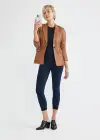 Remy Cropped Denim Shaping Legging w/ Released Hem(True Indigo,XS)