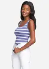 Ruby Shaping Thong Bodysuit - 360Sculpt™ Cotton(Marlin/White Stripe,S/M)