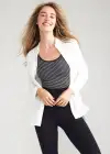 Ruby Shaping Thong Bodysuit - 360Sculpt™ Cotton(Black & White Stripe,S/M)