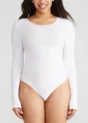 Long Sleeve Shaping Thong Bodysuit - Yummie SoftServe™(White,S/M)