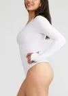 Long Sleeve Shaping Thong Bodysuit - Yummie SoftServe™(White,S/M)
