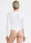 Long Sleeve Shaping Thong Bodysuit - Yummie SoftServe™(White,S/M)