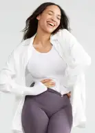 Long Sleeve Shaping Thong Bodysuit - Yummie SoftServe™(White,S/M)