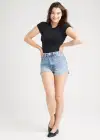 Short Sleeve Shaping Thong Bodysuit - Yummie SoftServe™(Black,S/M)