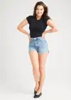 Short Sleeve Shaping Thong Bodysuit - Yummie SoftServe™(Black,S/M)