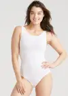 Ruby Shaping Full Back Bodysuit - 360Sculpt™ Cotton(White,S/M)