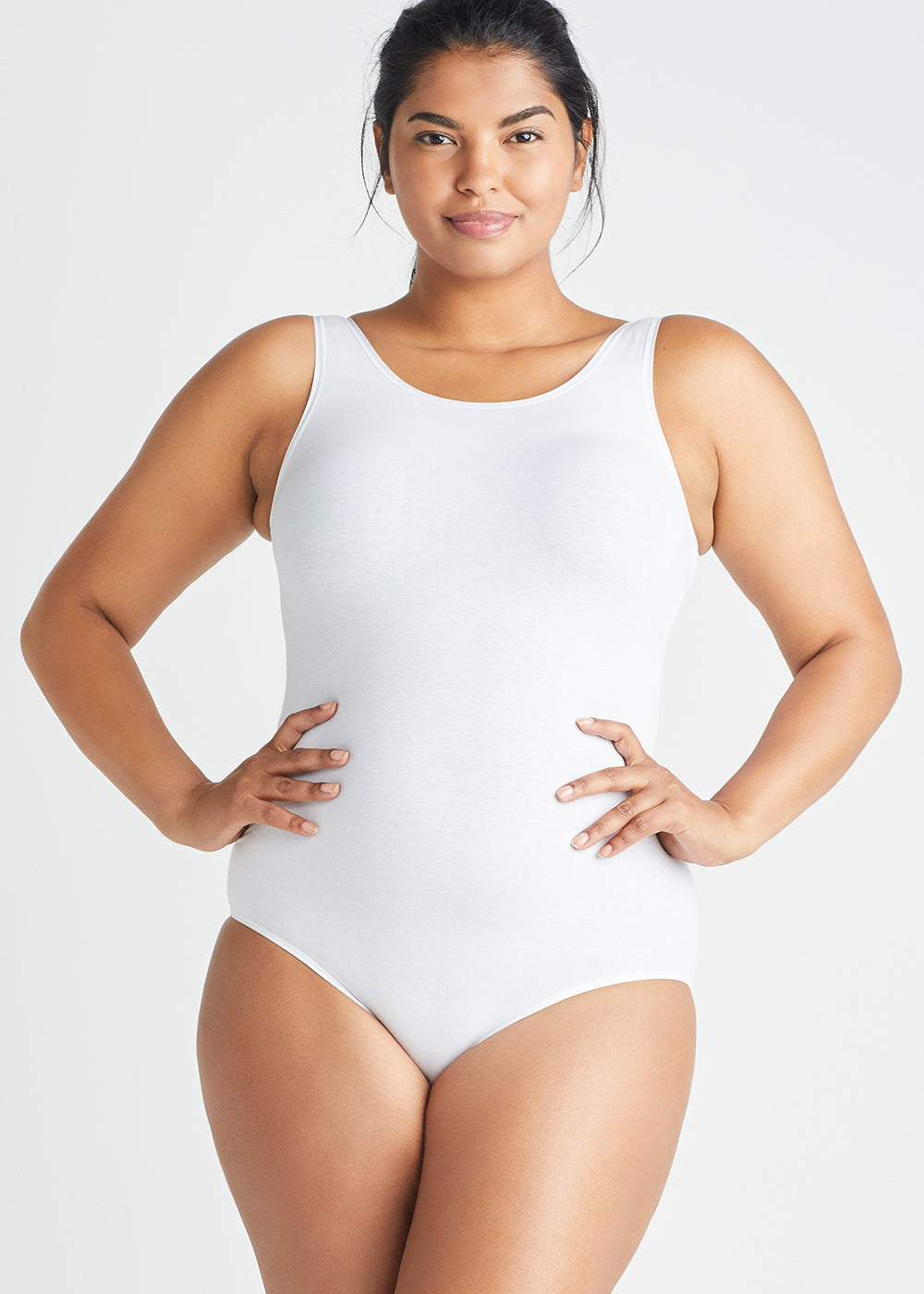 Ruby Shaping Full Back Bodysuit - 360Sculpt™ Cotton(White,S/M)