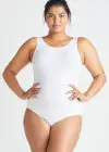 Ruby Shaping Full Back Bodysuit - 360Sculpt™ Cotton(White,S/M)