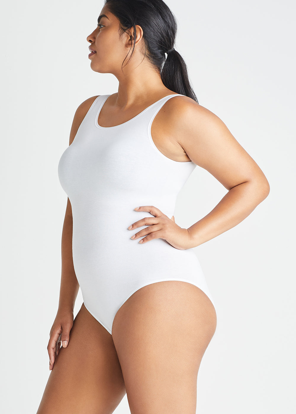 Ruby Shaping Full Back Bodysuit - 360Sculpt™ Cotton(White,S/M)