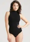 Kinsley Mock Neck Shaping Thong Bodysuit - Yummie SoftServe™(Black,S/M)