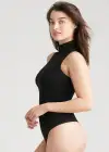 Kinsley Mock Neck Shaping Thong Bodysuit - Yummie SoftServe™(Black,S/M)