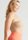 Bandeau Bra w/ Removable Pads(Almond,S/M)